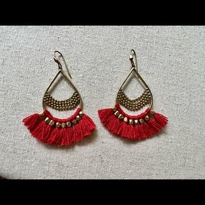 Stella & Dot red drop earrings